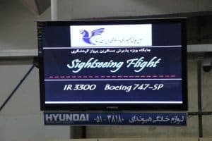 Anzeigetafel auf dem Airport Teheran