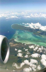Karibikblick aus dem Flugzeug