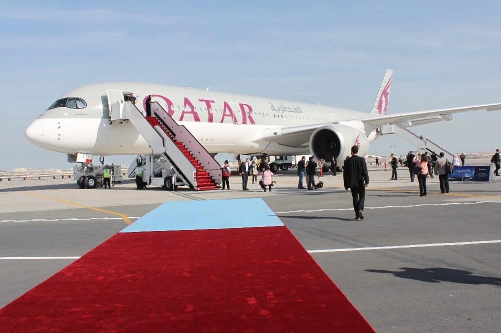 Als weltweiter Erstkunde hatte Qatar Airways nach der Premiere zu Beginn des Jahres seinen ersten Airbus A 350 im Linienverkehr auf der Strecke Doha – Frankfurt/Main eingesetzt Fotos: H.-P. Gaul